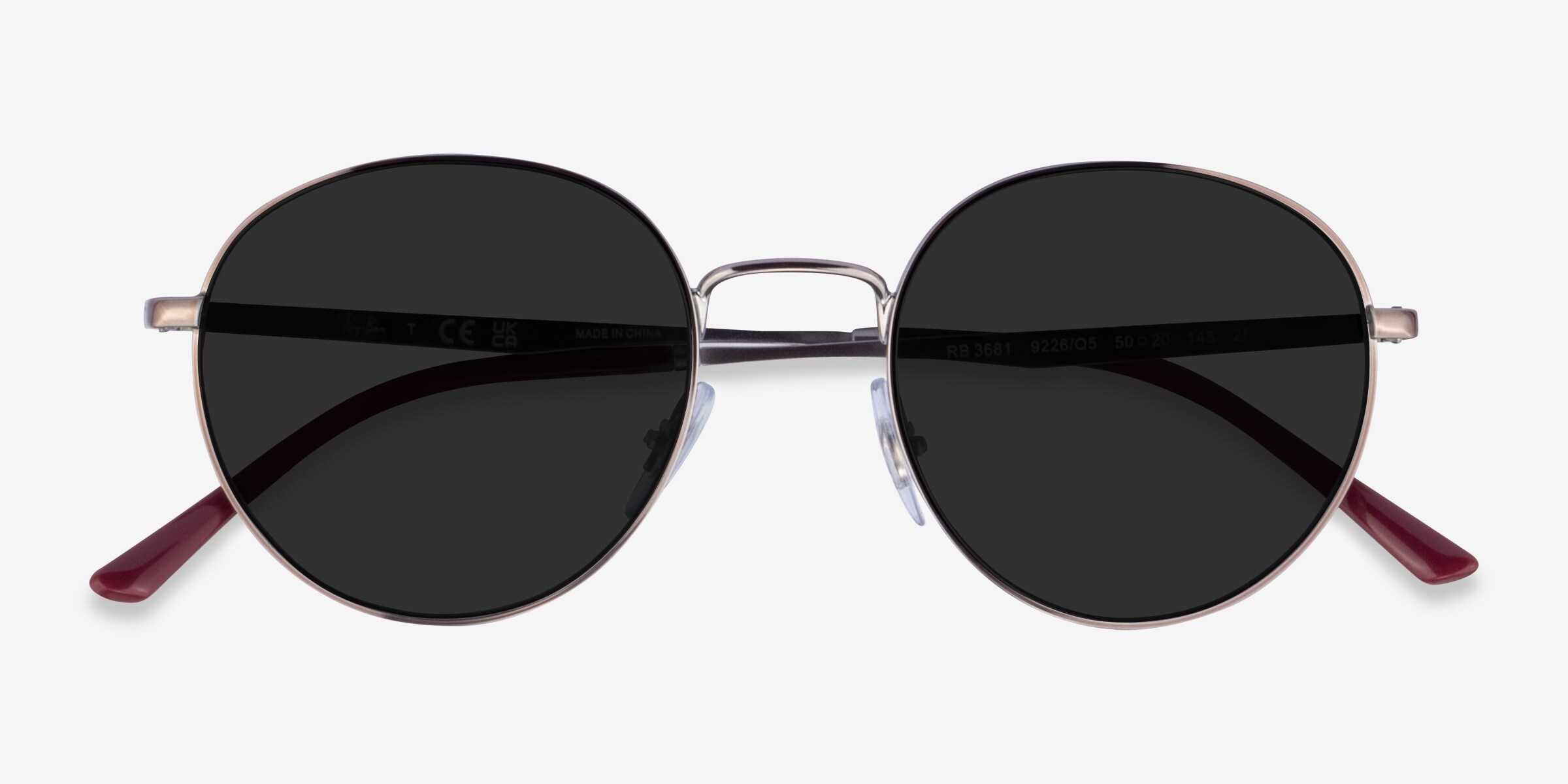 Ray-Ban RB3681 - Round Black Frame Prescription Sunglasses