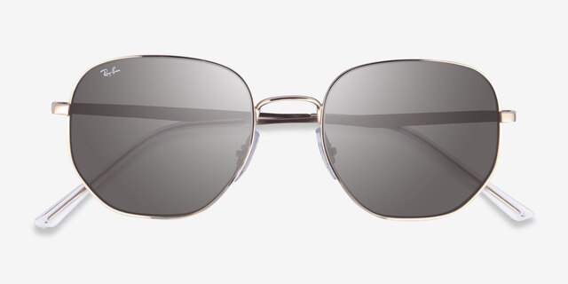 Ray-Ban RB3682 Silver MetalSunglass Frames from EyeBuyDirect, Closed View