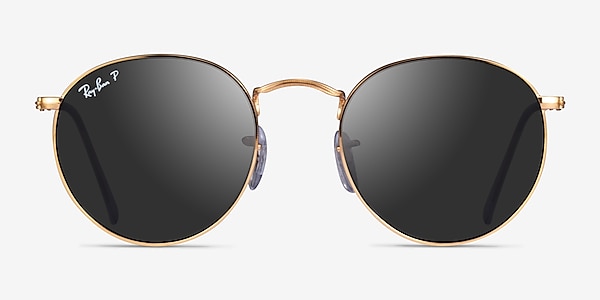 Ray-Ban RB3447 Round Gold Metal Sunglass Frames