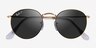 Ray-Ban RB3447 Round Gold MetalSunglass Frames from EyeBuyDirect, Closed View