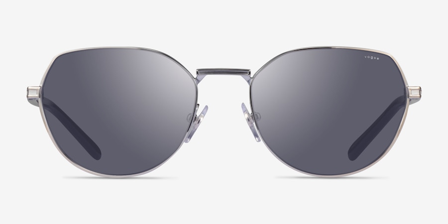 Vogue Eyewear VO4242S - Geometric Silver Frame Prescription Sunglasses ...