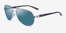 Oakley Feedback Silver Polished Black MetalSunglass Frames from EyeBuyDirect, Angle View