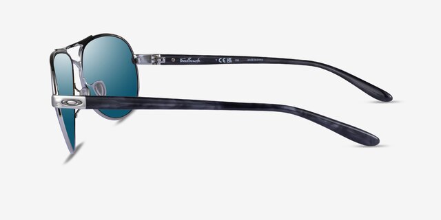 Oakley Feedback Silver Polished Black MetalSunglass Frames from EyeBuyDirect, Side View