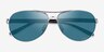 Oakley Feedback Silver Polished Black MetalSunglass Frames from EyeBuyDirect, Closed View