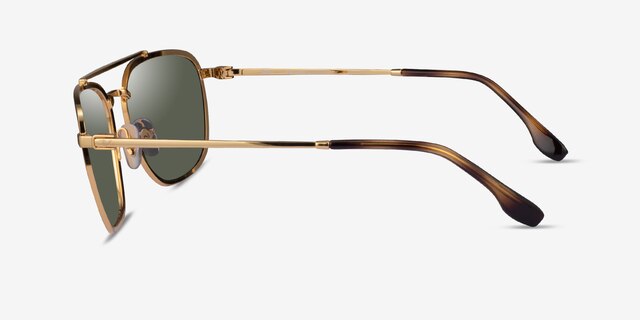 Ray-Ban RB3708 Gold MetalSunglass Frames from EyeBuyDirect, Side View