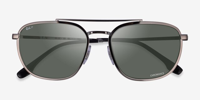Ray-Ban RB3708 Gunmetal MetalSunglass Frames from EyeBuyDirect, Closed View