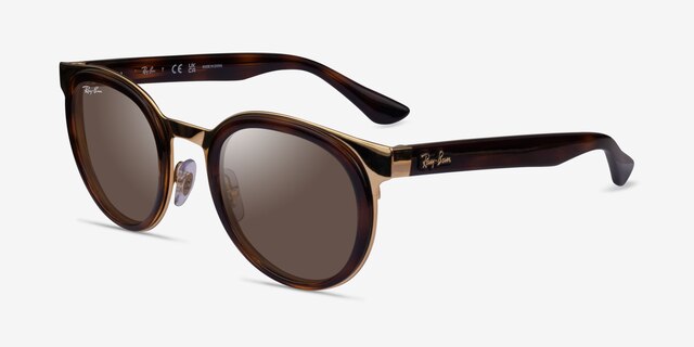 Ray-Ban RB3710 Bonnie Tortoise Gold MetalSunglass Frames from EyeBuyDirect, Angle View