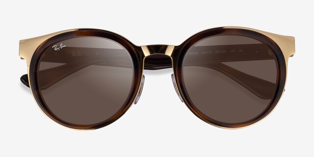 Ray-Ban RB3710 Bonnie Tortoise Gold MetalSunglass Frames from EyeBuyDirect, Closed View
