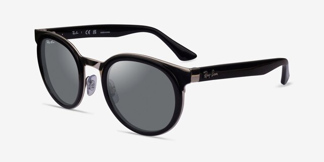 Ray-Ban RB3710 Bonnie Black Silver MetalSunglass Frames from EyeBuyDirect, Angle View