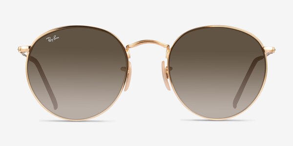 Ray-Ban RB3447 Round Pale Gold Metal Sunglass Frames