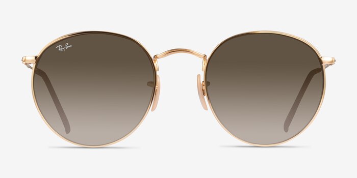 Ray-Ban RB3447 Round Pale Gold Metal Sunglass Frames from EyeBuyDirect