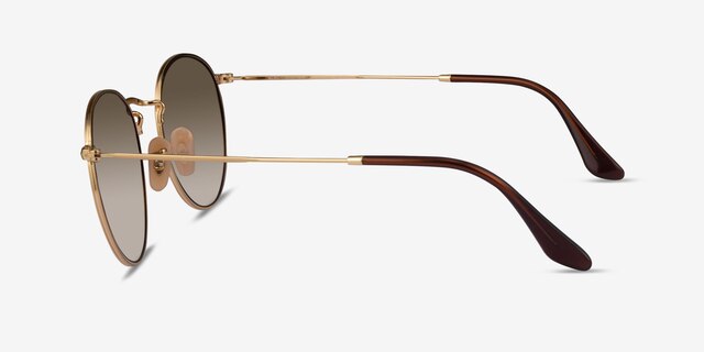 Ray-Ban RB3447 Round Pale Gold MetalSunglass Frames from EyeBuyDirect, Side View