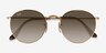 Ray-Ban RB3447 Round Pale Gold MetalSunglass Frames from EyeBuyDirect, Closed View