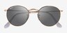 Ray-Ban RB3447 Round Light Gold MetalSunglass Frames from EyeBuyDirect, Closed View