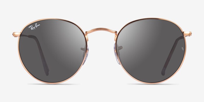 Ray-Ban RB3447 Round Rose Gold Metal Sunglass Frames from EyeBuyDirect