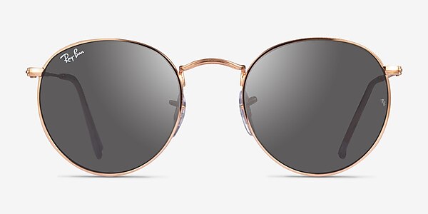 Ray-Ban RB3447 Round Rose Gold Metal Sunglass Frames