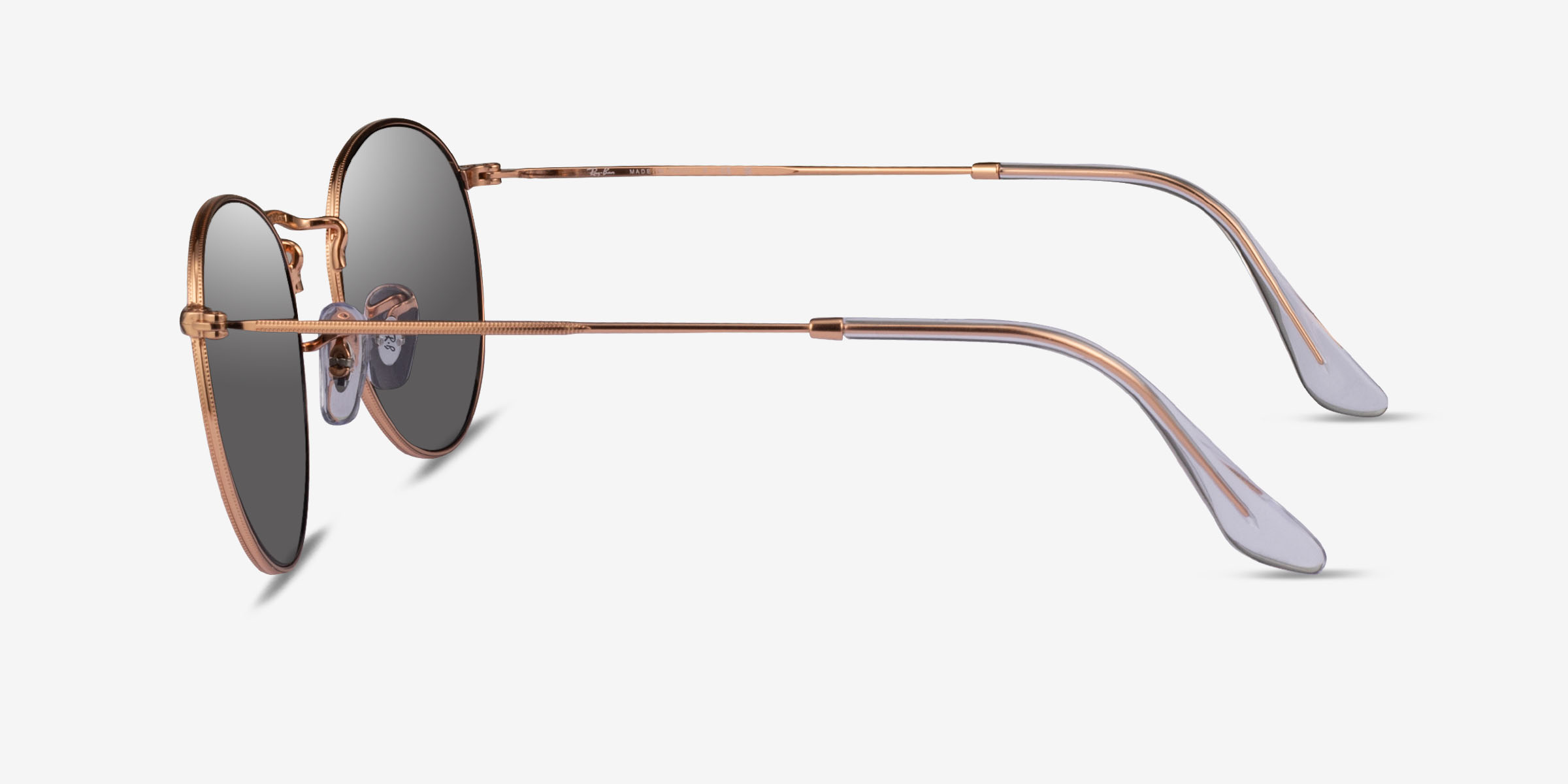 Ray-Ban RB3447 Round - Round Rose Gold Frame Prescription Sunglasses ...