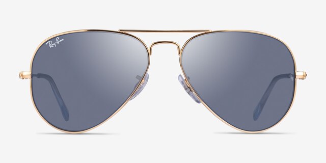 Ray-Ban RB3025 Aviator Pale Gold MetalSunglass Frames from EyeBuyDirect, Front View