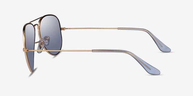 Ray-Ban RB3025 Aviator Pale Gold MetalSunglass Frames from EyeBuyDirect, Side View