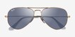 Ray-Ban RB3025 Aviator Pale Gold MetalSunglass Frames from EyeBuyDirect, Closed View