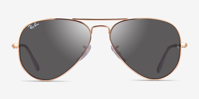 Ray-Ban RB3025 Aviator Rose Gold MetalSunglass Frames from EyeBuyDirect, Front View