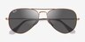 Ray-Ban RB3025 Aviator Rose Gold MetalSunglass Frames from EyeBuyDirect, Closed View
