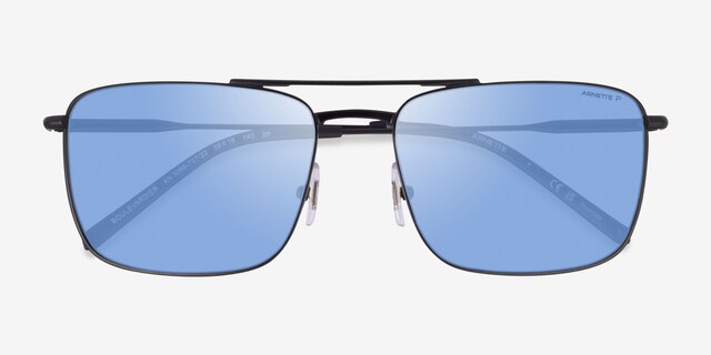 ARNETTE Boulevardier Matte Black MetalSunglass Frames from EyeBuyDirect, Closed View