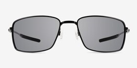 Oakley Square Wire Polished Black Métal Soleil de Lunette de vue d'EyeBuyDirect, Vue de Face