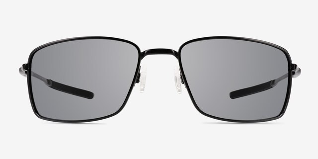 Oakley Square Wire Polished Black MetalSunglass Frames from EyeBuyDirect, Front View