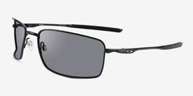 Oakley Square Wire Polished Black Métal Soleil de Lunette de vue d'EyeBuyDirect, Vue d'Angle