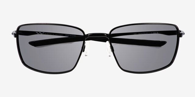 Oakley Square Wire Polished Black MetalSunglass Frames from EyeBuyDirect, Closed View