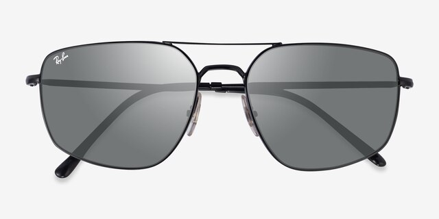 Ray-Ban RB3666 Black MetalSunglass Frames from EyeBuyDirect, Closed View