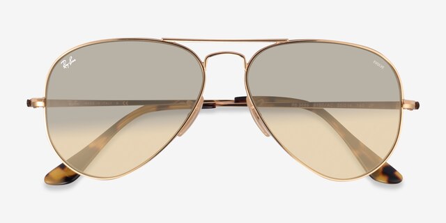 Ray-Ban RB3689 Arista Gold MetalSunglass Frames from EyeBuyDirect, Closed View