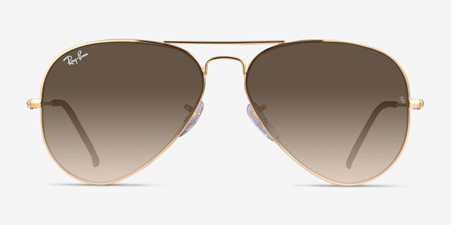 Ray-Ban RB3025 Aviator Shiny Gold MetalSunglass Frames from EyeBuyDirect, Front View