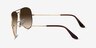 Ray-Ban RB3025 Aviator Shiny Gold MetalSunglass Frames from EyeBuyDirect, Side View