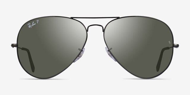 Ray-Ban RB3025 Aviator Shiny Black MetalSunglass Frames from EyeBuyDirect, Front View