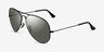 Ray-Ban RB3025 Aviator Shiny Black MetalSunglass Frames from EyeBuyDirect, Angle View