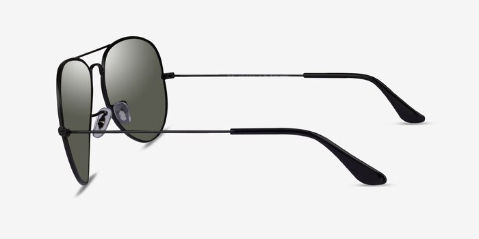 Ray-Ban RB3025 Aviator Shiny Black Métal Soleil de Lunette de vue d'EyeBuyDirect