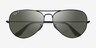 Ray-Ban RB3025 Aviator Shiny Black MetalSunglass Frames from EyeBuyDirect, Closed View