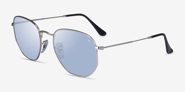 Ray-Ban RB3548 Shiny Silver MetalSunglass Frames from EyeBuyDirect, Angle View