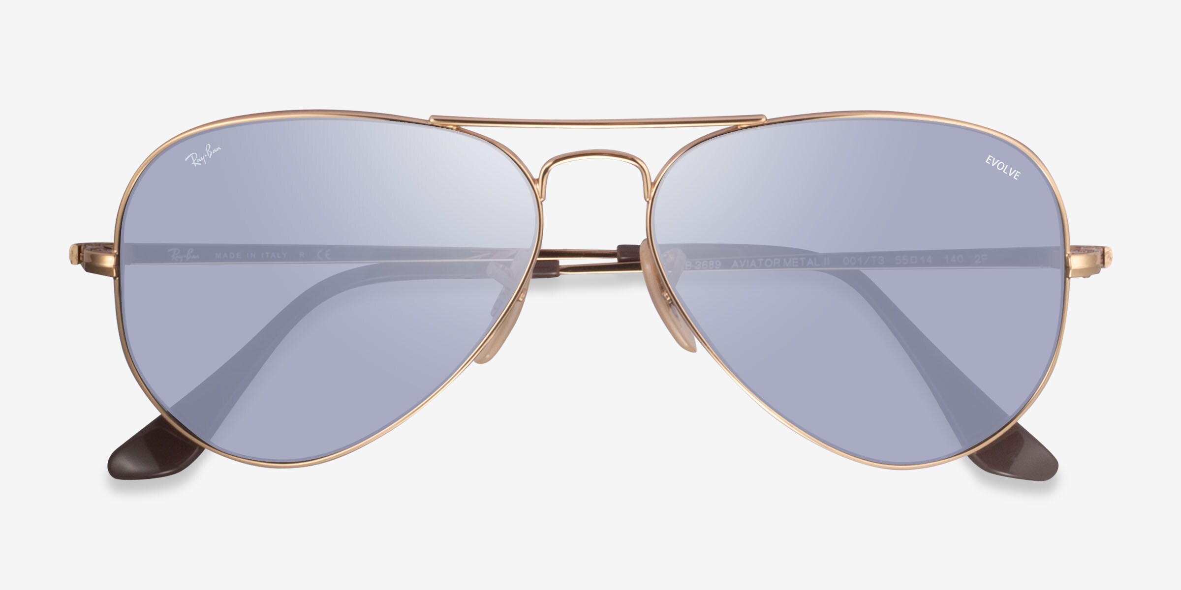 Ray-Ban RB3689 - Aviator Gold Frame Prescription Sunglasses