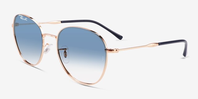 Ray-Ban RB3809 Rose Gold MetalSunglass Frames from EyeBuyDirect, Angle View