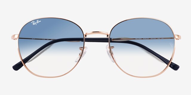 Ray-Ban RB3809 Rose Gold MetalSunglass Frames from EyeBuyDirect, Closed View