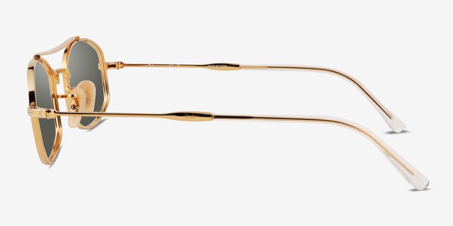 Ray-Ban RB3719 Shiny Gold MetalSunglass Frames from EyeBuyDirect, Side View