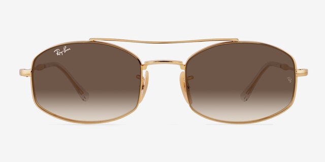 Ray-Ban RB3719 Gold MetalSunglass Frames from EyeBuyDirect, Front View