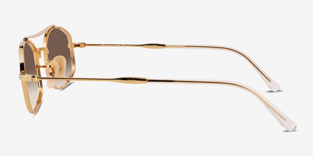 Ray-Ban RB3719 Gold MetalSunglass Frames from EyeBuyDirect, Side View