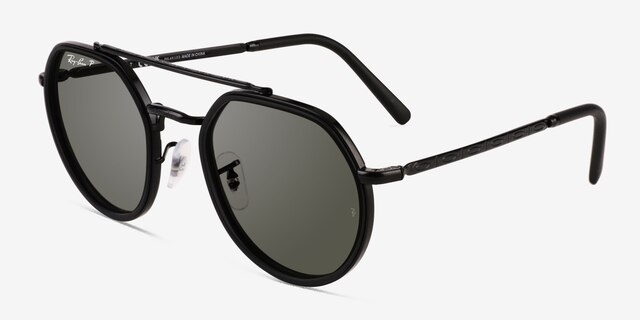 Ray-Ban RB3765 Black MetalSunglass Frames from EyeBuyDirect, Angle View