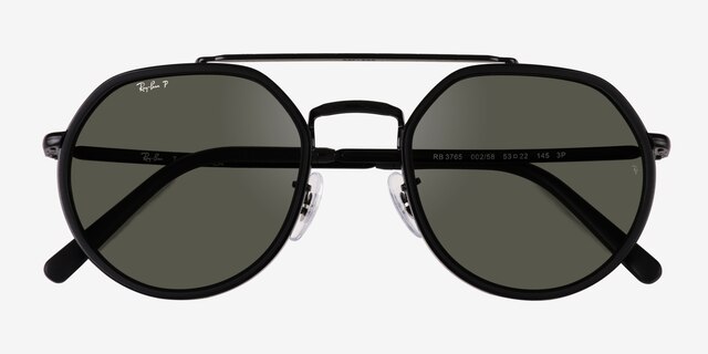 Ray-Ban RB3765 Black MetalSunglass Frames from EyeBuyDirect, Closed View