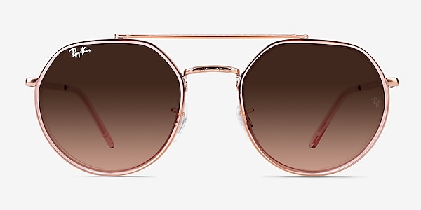 Ray-Ban RB3765 Copper Clear Pink Metal Sunglass Frames