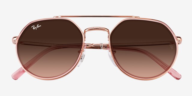 Ray-Ban RB3765 Copper Clear Pink MetalSunglass Frames from EyeBuyDirect, Closed View